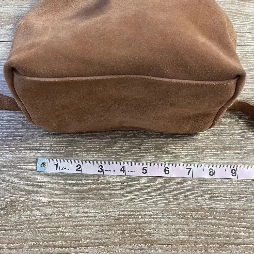 The Wolf Gang Brown Suede Backpack with Tassels